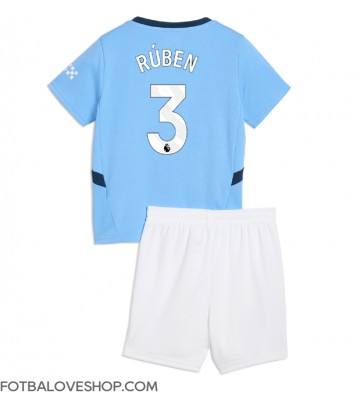 Manchester City Ruben Dias #3 Dětské Domácí Dres 2024-25 Krátký Rukáv (+ trenýrky)