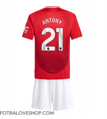 Manchester United Antony #21 Dětské Domácí Dres 2024-25 Krátký Rukáv (+ trenýrky)