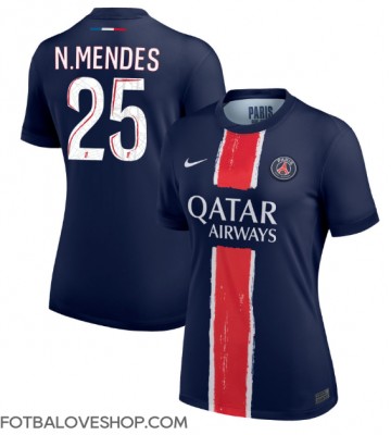 Paris Saint-Germain Nuno Mendes #25 Dámské Domácí Dres 2024-25 Krátký Rukáv