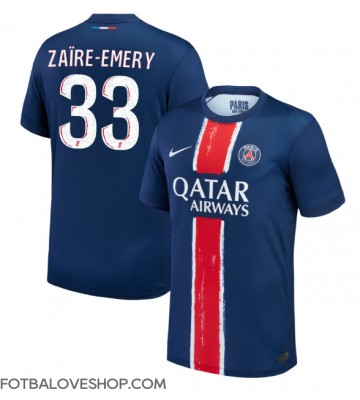 Paris Saint-Germain Warren Zaire-Emery #33 Domácí Dres 2024-25 Krátký Rukáv