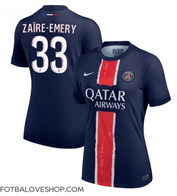 Paris Saint-Germain Warren Zaire-Emery #33 Dámské Domácí Dres 2024-25 Krátký Rukáv