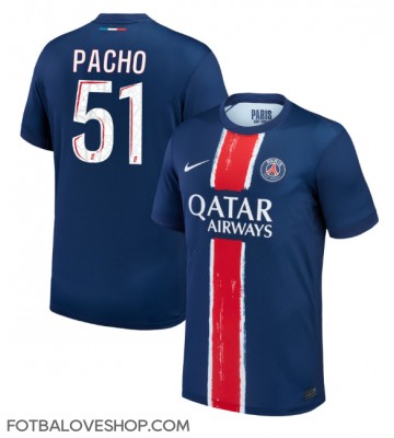 Paris Saint-Germain Willian Pacho #51 Domácí Dres 2024-25 Krátký Rukáv