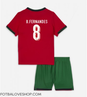 Portugalsko Bruno Fernandes #8 Dětské Domácí Dres ME 2024 Krátký Rukáv (+ trenýrky)