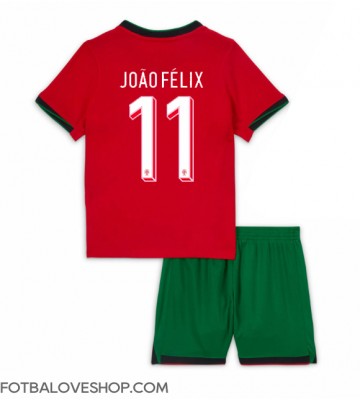Portugalsko Joao Felix #11 Dětské Domácí Dres ME 2024 Krátký Rukáv (+ trenýrky)