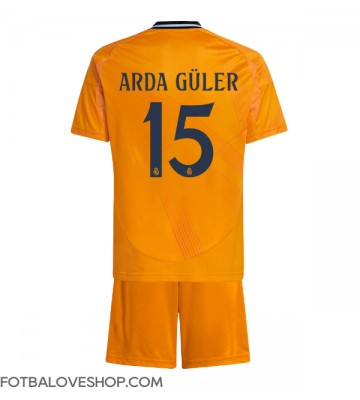 Real Madrid Arda Guler #15 Dětské Venkovní Dres 2024-25 Krátký Rukáv (+ trenýrky)