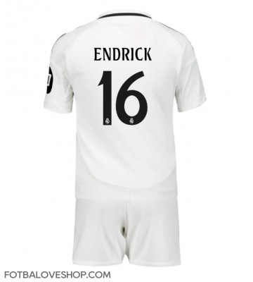 Real Madrid Endrick #16 Dětské Domácí Dres 2024-25 Krátký Rukáv (+ trenýrky)