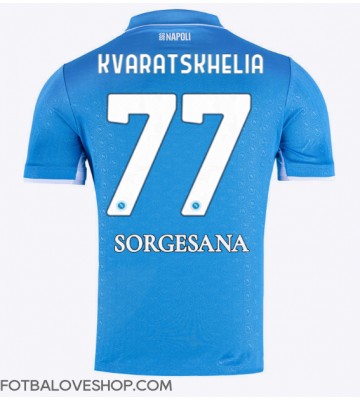 SSC Napoli Khvicha Kvaratskhelia #77 Domácí Dres 2024-25 Krátký Rukáv