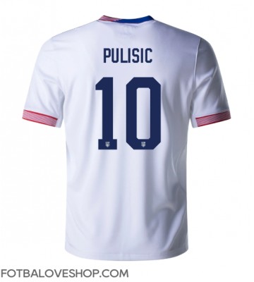 Spojené Státy Christian Pulisic #10 Domácí Dres Copa America 2024 Krátký Rukáv