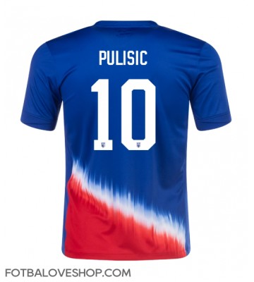 Spojené Státy Christian Pulisic #10 Venkovní Dres Copa America 2024 Krátký Rukáv