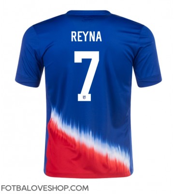 Spojené Státy Giovanni Reyna #7 Venkovní Dres Copa America 2024 Krátký Rukáv