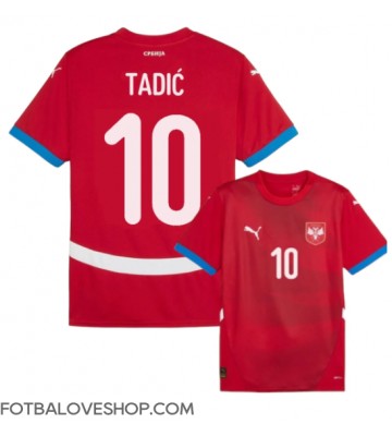 Srbsko Dusan Tadic #10 Domácí Dres ME 2024 Krátký Rukáv