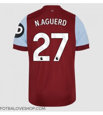 West Ham United Nayef Aguerd #27 Domácí Dres 2023-24 Krátký Rukáv