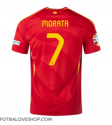 Španělsko Alvaro Morata #7 Domácí Dres ME 2024 Krátký Rukáv