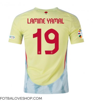 Španělsko Lamine Yamal #19 Venkovní Dres ME 2024 Krátký Rukáv