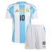 Argentina Lionel Messi #10 Dětské Domácí Dres Copa America 2024 Krátký Rukáv (+ trenýrky)